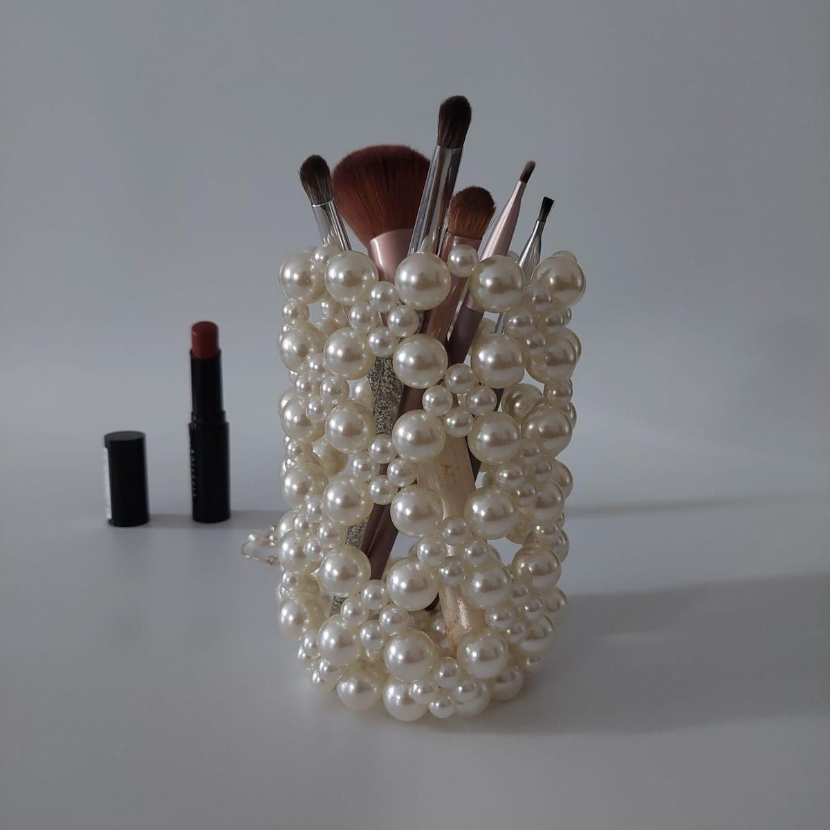 Pearl beaded Brush Holder
